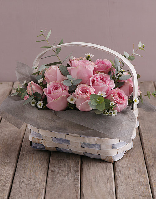 Basket of Pink Roses (South Africa)