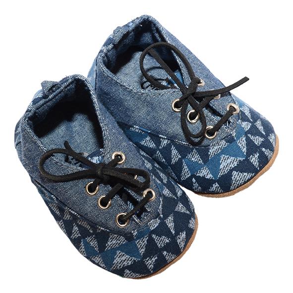 Handmade Boys Baby Shoes (Takkies)/Shoes - Blue and Grey (South Africa)