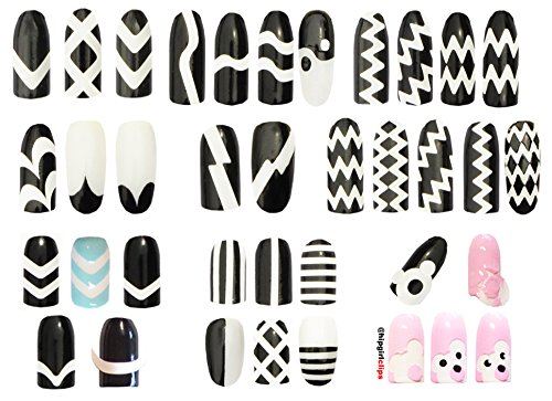 HipGirl Nail Art Supplies--Ship From USA, 27 Sheets (999pc) of Salon Quality French Tip Guides Sticker (3 Sheets Per Style), 3 Free Anchor Sheets (South Africa)