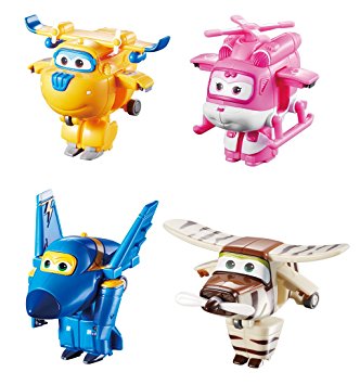 Super Wings Transform-a-Bots 4 Pk – Donnie, Dizzy, Jerome, Bello 2” Scale (South Africa)