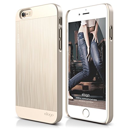 iPhone 6S Case, elago [Outift Matrix][Champagne Gold] - [Premium Hybrid Construction][Brushed Aluminum][Spark Design Award] - for iPhone 6/6S (South Africa)
