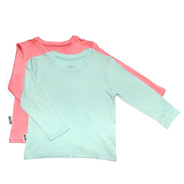 Handmade Girls T-Shirt Combo - Coral and Aqua  (South Africa)