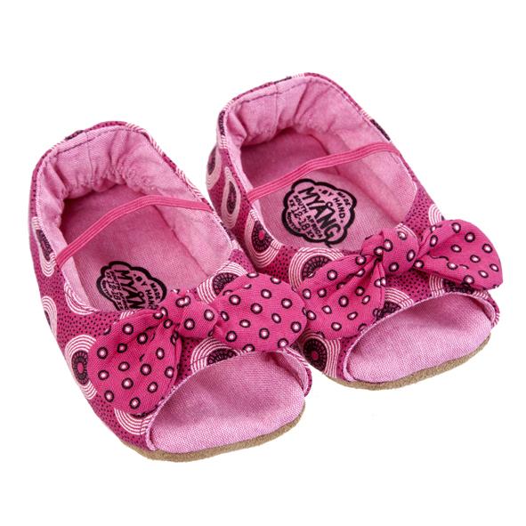 Handmade Girls Peep Toe Baby Shoes - Flamingo (South Africa)