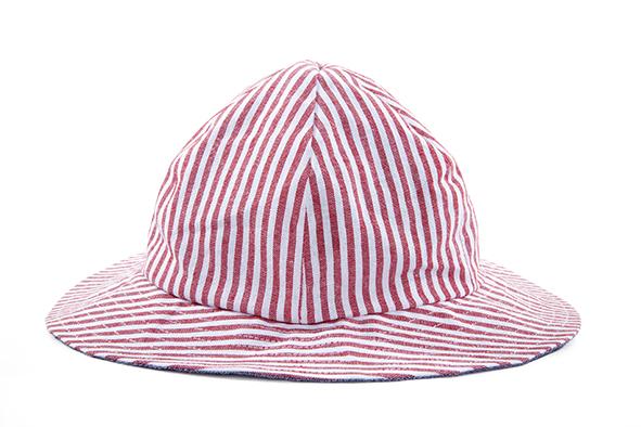 Handmade Unisex Sun Hat - Nautical Stripes and Denim (South Africa)